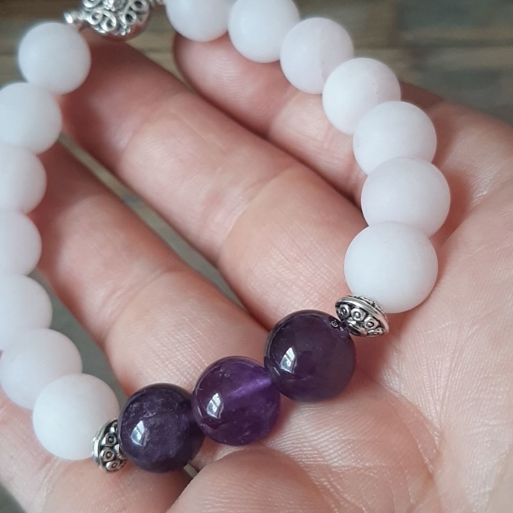 Amethyst & Matte Rose Quartz - Picture 2 of 3